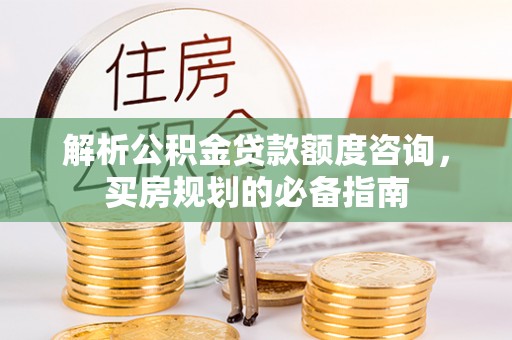 梓官解析公积金贷款额度咨询，买房规划的必备指南