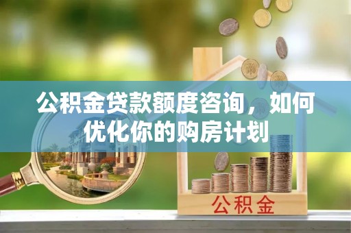 梓官公积金贷款额度咨询，如何优化你的购房计划