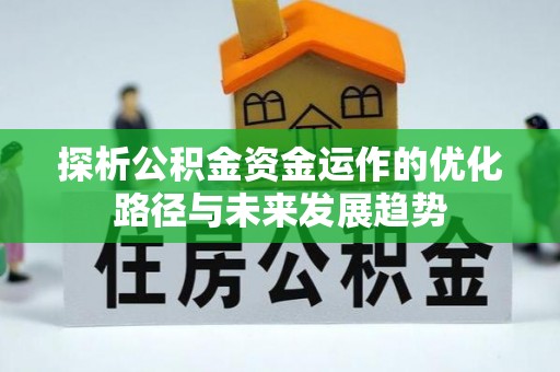 梓官探析公积金资金运作的优化路径与未来发展趋势